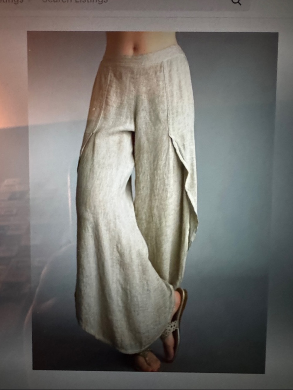 Tempo Paris 100% Linen Pant In Flax Color